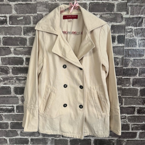 Beyond Threads Bridgette Cotton Canvas Peacoat Jacket cream white - Picture 2 of 10